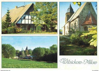 Milow Wilsickow Fachwerkhaus Blick auf Wilsickow Kirche