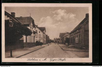 AK Lübtheen i. M., Gyps-Strasse mit Anwohnern