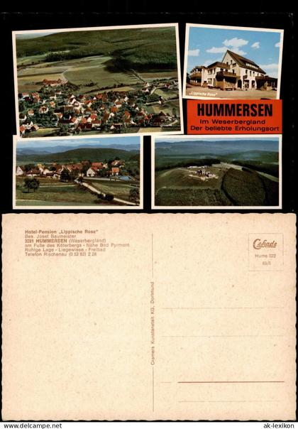 Hummersen WeserberglandLügde Westfalen 4Bild Hotel Lippische Rose Luftbild 1969