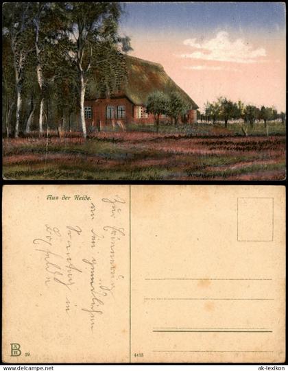 Ansichtskarte .Niedersachsen Lüneburger Heide Bauernhaus am Waldesrand 1915