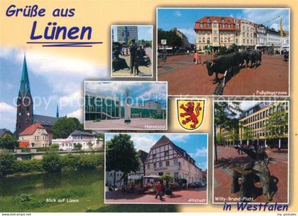 Luenen UNNA NRW Kirche Marktplatz Hansesaal Altstadt Fussgaengerzone Willy Bran