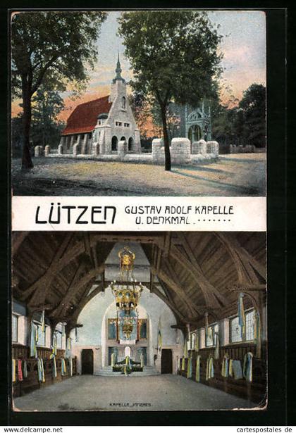 AK Lützen, Gustav Adolf Kapelle und Denkmal, Innenansicht