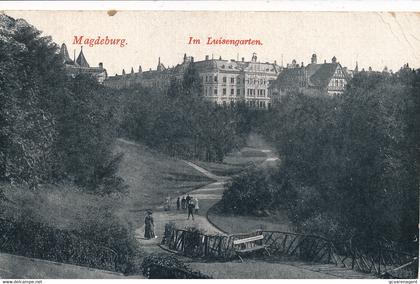 MAGDEBURG  IM LUISENGARTEN    FELDPOST  MAGDEBURG BUCKAU 1916   2 SCANS