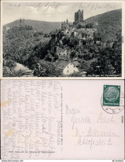 Ansichtskarte Manderscheid Die Burgen bei Manderscheid 1936