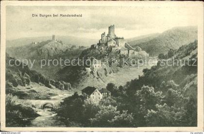 Manderscheid Eifel Die Burgen bei Manderscheid Kuenstlerkarte