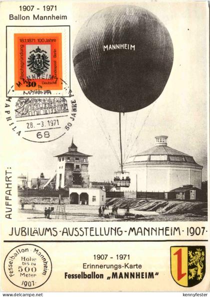 Mannheim - Erinnerungs Karte Fesselballon Mannheim