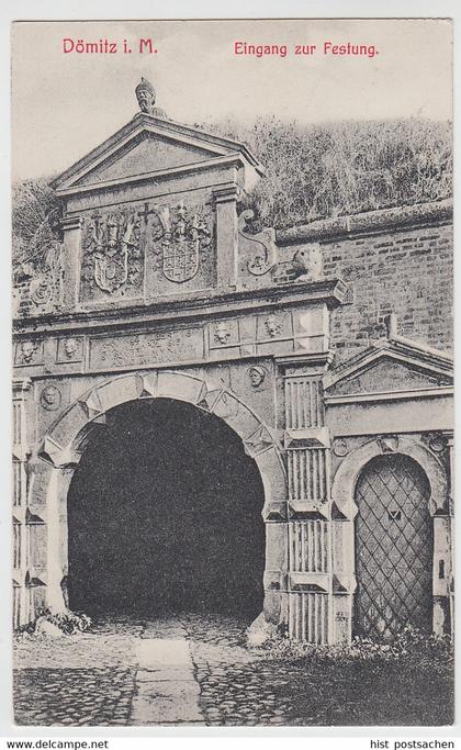 (111775) AK Dömitz, Mecklenburg, Festung, Eingang 1909