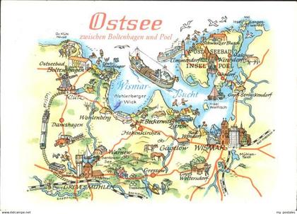Boltenhagen Ostseebad Landkarte Ostseekueste zwischen Boltenhagen und Poel