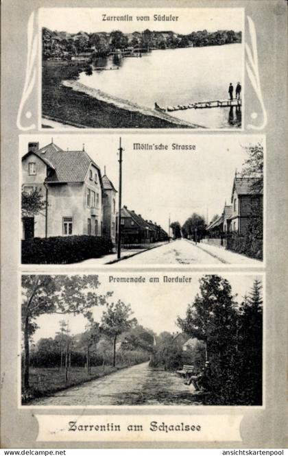 CPA Zarrentin am Schaalsee Mecklenburg, Gesamtansicht, Möllnsche Straße, Promenade am Nordufer