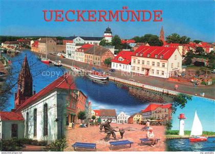Ueckermuende ueckermuende Mecklenburg Vorpommern Kirche Marktplatz Leuchtturm Pr