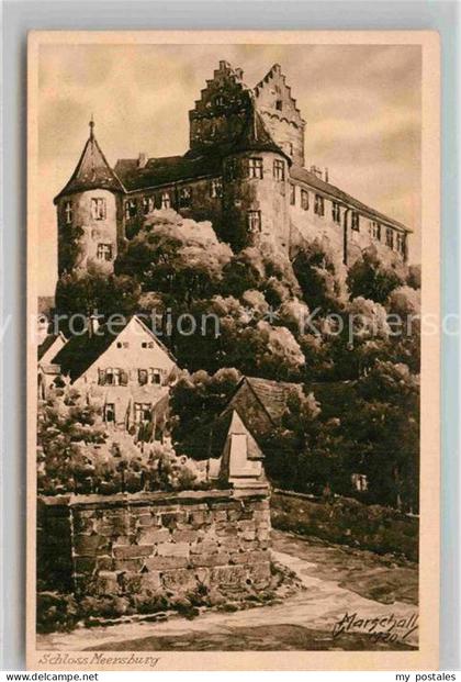 Meersburg Bodensee Schloss Meersburg Kuenstlerkarte Marschall V.