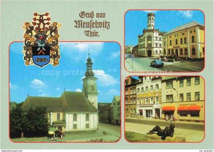 Meuselwitz Thueringen Markt Kirche Rathaus Bahnhofstrasse Skulptur Wappen