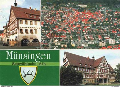 Muensingen BW Altstadt Fachwerkhaeuser Luftaufnahme