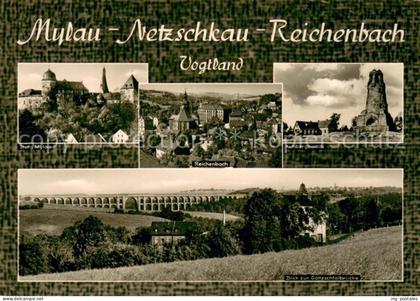Mylau Burg Mylau Reichenbach Kubergbaude Blick zur Goeltzschtalbruecke