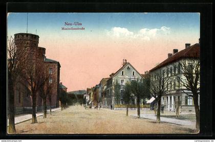 AK Neu-Ulm, Maximilianstrasse mit Gasthof