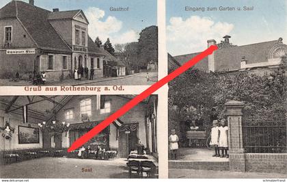 AK Rothenburg Rotenburg Oder Czerwiensk Gasthof Schwarzer Adler a Grünberg Zielona Gora Lessen Lesniow Züllichau Crossen