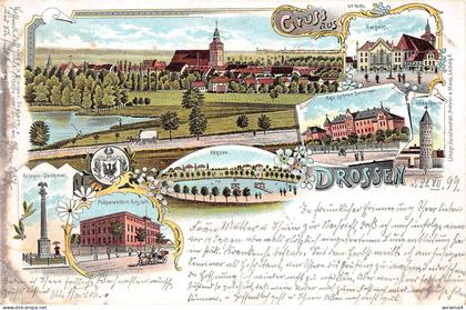 Gruss aus DROSSEN Osno Neumark / Ostbrandenburg Litho AK 1899