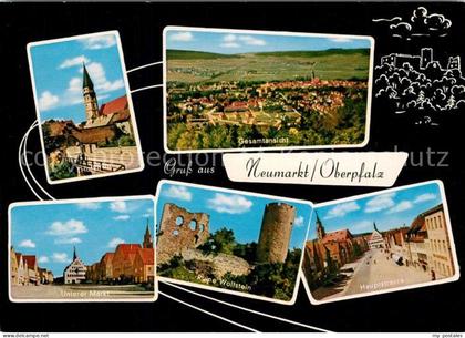 Neumarkt Oberpfalz Kirche Panorama Markt Ruine Wolfstein Hauptstrasse