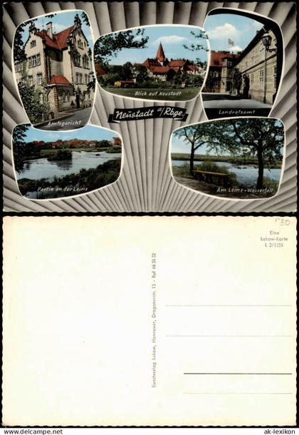 Neustadt Rübenberge Mehrbild-AK Amtsgericht Landratsamt Leine-Wasserfall 1965