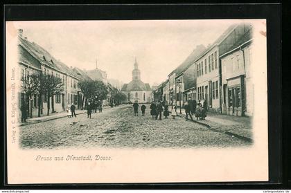 AK Neustadt /Dosse, Strassenpartie mit Passanten