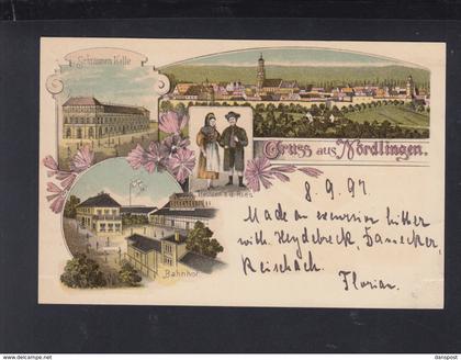 Bayern Litho-AK  Gruß aus Nördlingen 1897 (2)