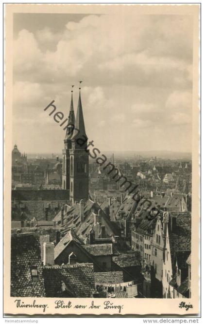 Nürnberg - Blick von der Burg - Foto-AK - Verlag Stoja-Veri Nürnberg