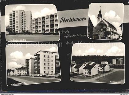 Obertshausen Hochhauspartie Kirche Biebererstr Teilansicht