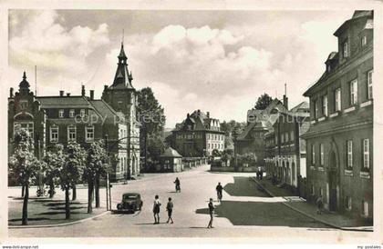 Oelsnitz Erzgebirge Rathaus mit Hans Schemm Schule