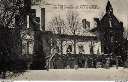 CPA Kętrzyn Rastenburg Ostpreußen, Offizier-Casino des Grenadier-Regt. No. 4, Kriegszerstörung I. WK
