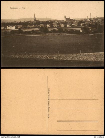 Ansichtskarte Ostritz (Oberlausitz) Wostrowc Fernblick auf die Stadt 1920