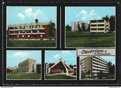 AK Ottobrunn b. München, Kirche, Wohnhaus, Ortspartie