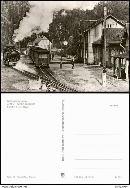 Oybin Schmalspurbahn Zittau-Oybin Bahnhof Oybin mit Dampflokomotive 1985