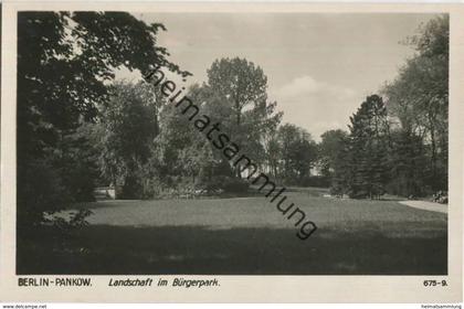 Berlin Pankow - Landschaft im Bürgerpark - Foto-AK 30er Jahre - Verlag Ludwig Walter Berlin