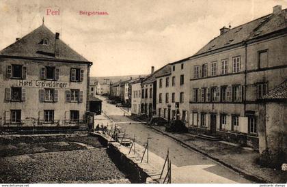 Perl, Bergstrasse mit Hotel "Greiveldinger", um 1910