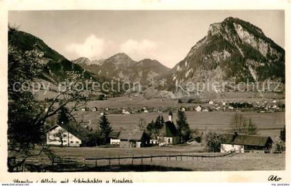 Pfronten Ostallgaeu Bayern Blick von Meilingen nach Pfronten Oesch und Dorf Allg