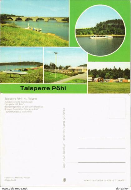 Pöhl Autobahnbrücke  Fahrgastschiff "Pöhl',  Touristenzeltplatz Möschwitz 1981