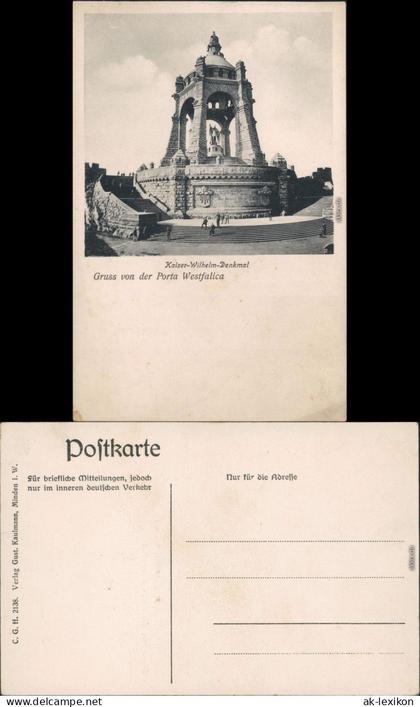 Ansichtskarte Porta Westfalica Kaiser-Wilhelm-Denkmal - Porta Westfalica 1920