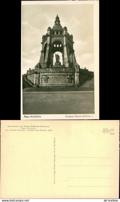 Porta Westfalica Kaiser-Wilhelm-Denkmal - Porta Westfalica Fotokarte 1930