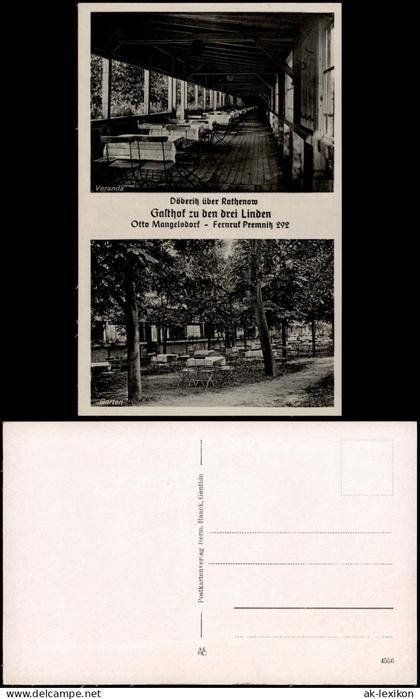 Ansichtskarte Döberitz-Premnitz Gasthof drei Linden 2 Bild b. Rathenow 1930