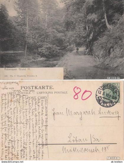 Ansichtskarte Rabenau Rabenauer Grund gel. 1915 1915