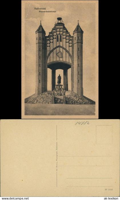 Ansichtskarte Rathenow Bismarckdenkmal 1922
