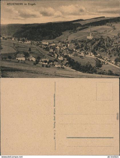Ansichtskarte Rechenberg-Bienenmühle Blick auf die Stadt 1923
