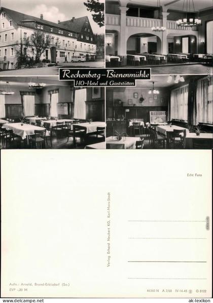 Ansichtskarte Rechenberg-Bienenmühle HO-Hotel und Gaststätten 1968