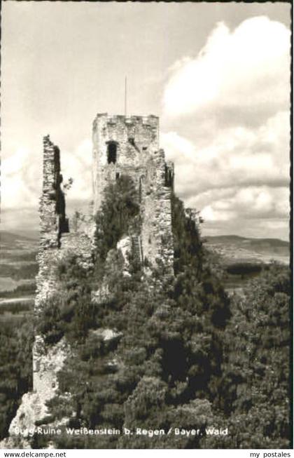 Regen Ruine Weissenstein bei Regen ungelaufen ca. 1955