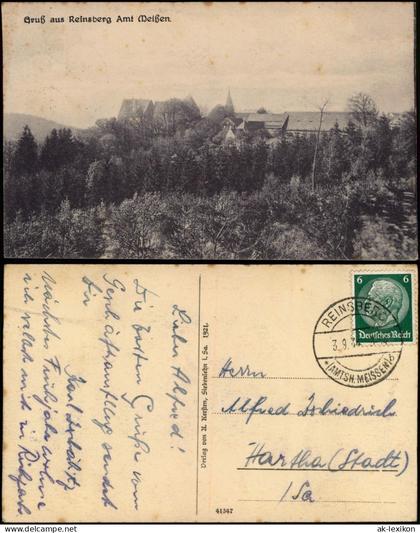 Ansichtskarte Reinsberg (Sachsen) Blick auf die Stadt - Amt Meißen 1934
