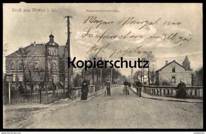 ALTE POSTKARTE GRUSS AUS RHEINE WESTFALEN NEUENKIRCHENERSTRASSE 1915 Neuenkirchener Strasse postcard Ansichtskarte cpa