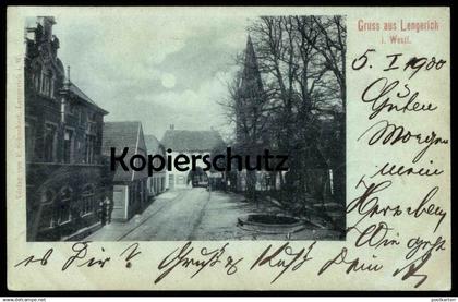 ALTE POSTKARTE LENGERICH IN WESTFALEN MONDSCHEINKARTE 1900 MOND RÖMER RATHAUSPLATZ Ansichtskarte AK postcard cpa