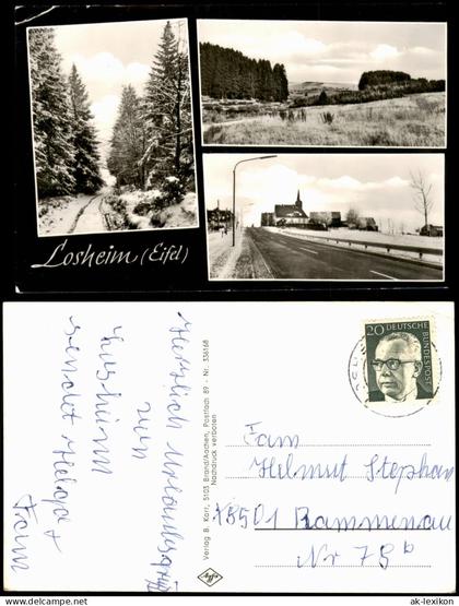 Ansichtskarte Losheim Stadtansichten im Winter 1962