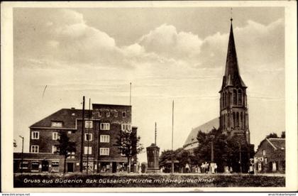 CPA Büderich Meerbusch am Niederrhein, Kirche, Kriegerdenkmal