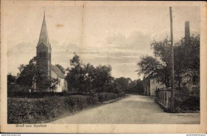 CPA Spellen Voerde am Niederrhein, Teilansicht, Kirche